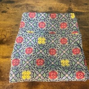 Blue floral LulaRoe leggings, worn once, tall & curvy